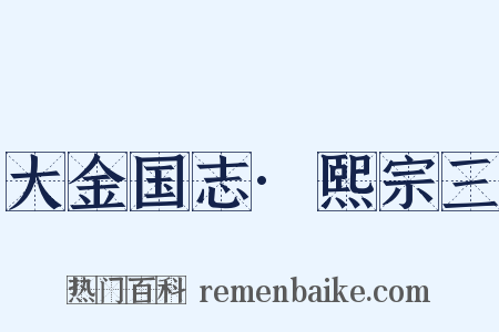 大金国志·熙宗三是什么意思的图片